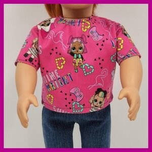 18" Doll shirt - OMG Surprise ~Handmade (American Girl, My Life, Our Generation)